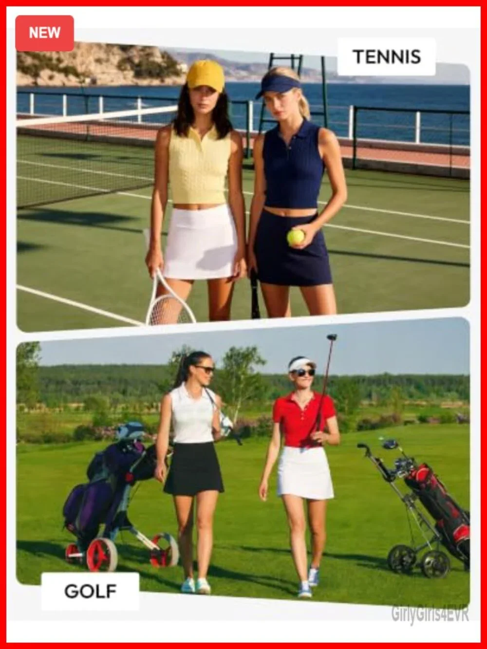 Women's Tennis Skort with Built-in Shorts & Phone Pocket, High Waisted A-Line